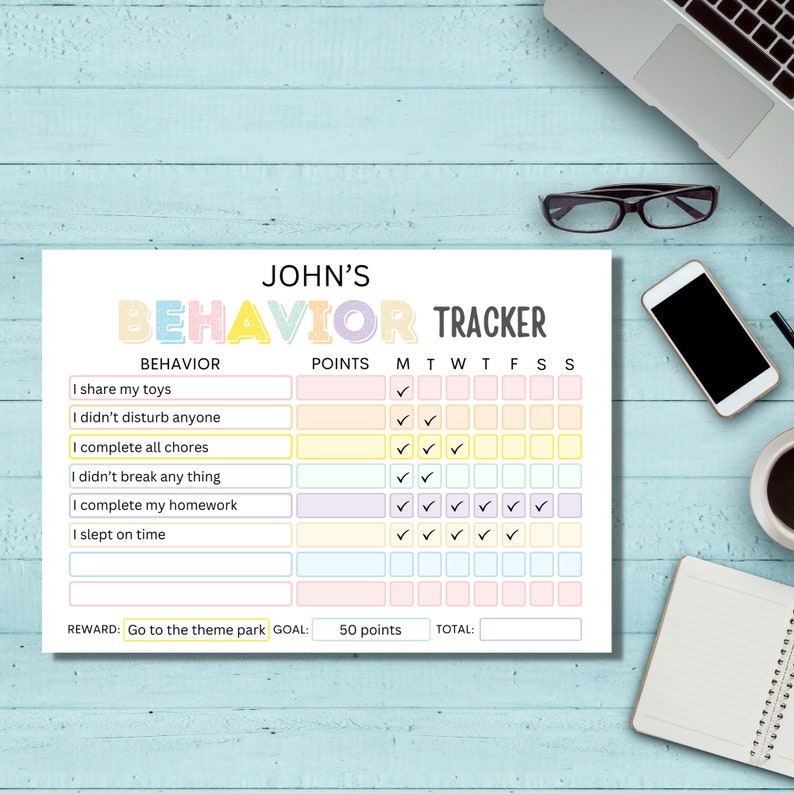 Behavior Reward Chart for Kids Good Behavior Tracking - Etsy