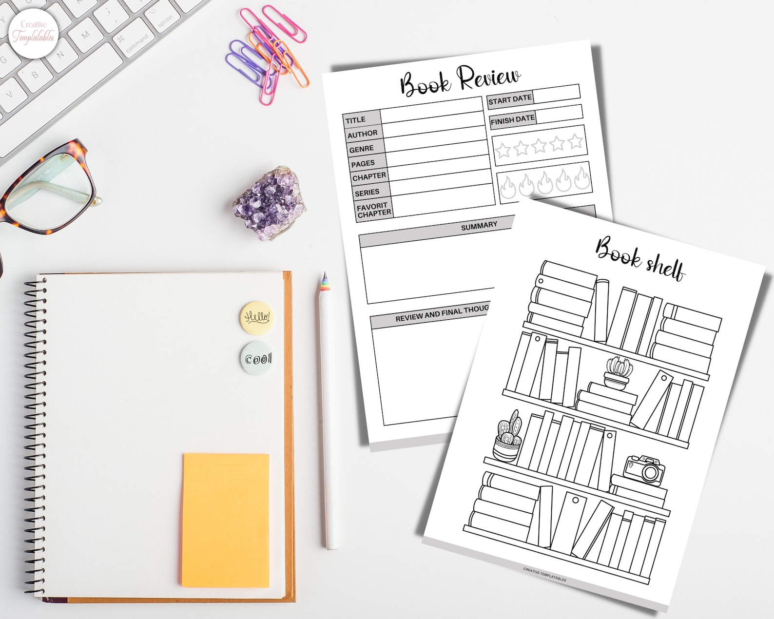 Reading Planner Printable Reading Log Reading Tracker Reading Journal