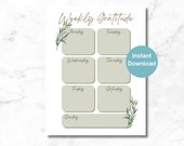 Weekly Gratitude Journal Print