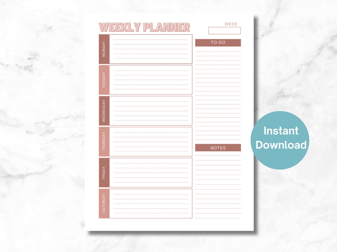 Printable Weekly Planner - Etsy