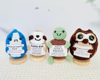 Positive Duck Sloth Turtle Animals Vegetables and Fruits, Emotional Support Desk Buddy, Stocking Stuffers, Birthday Christmas Gift for Her
