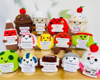 Handmade Crochet Emotional Support Sports Ball, Desk Decor