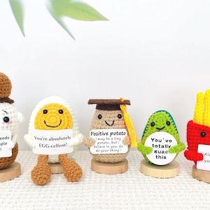 Crochet Emotional Support Fruit Vegetables and Food: Avocado, Coffee Cup, Egg