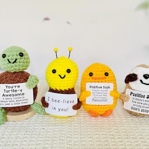 Crochet Emotional Support Animal Desk Buddy: Penguin, Sloth, Turtle, Duck