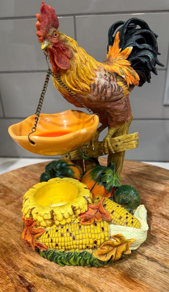 RARE HTF Vintage Yankee Candle Rooster Hanging Wax Tart Warmer