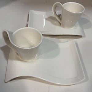Villeroy and Boch New Wave Caffe Set of 2 Espresso Cups and Saucers