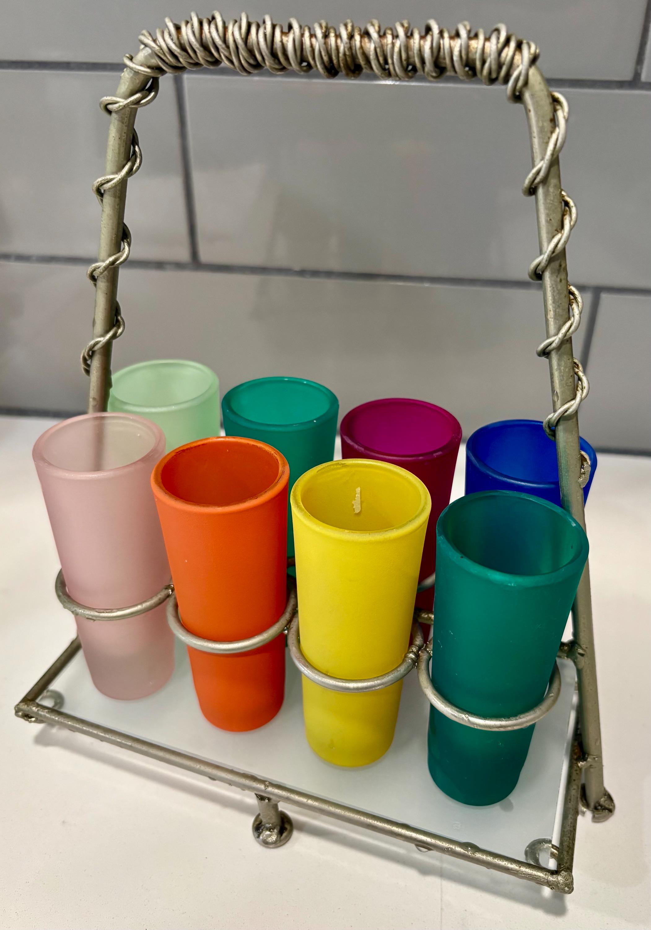 Mid Century Shot Glass Caddy - Etsy