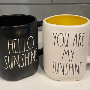 Rae Dunn Mugs. Hello Sunshine.