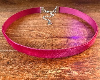 Collana girocollo in velluto rosso vino - Velluto svizzero, acciaio inossidabile, regolabile, ipoallergenica e resistente all'ossidazione, regalo fatto a mano per lei