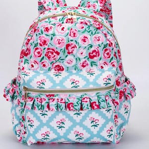 Back to school backpacks; floral backpack; bookbag; monogrammed backpack; personalized backpack