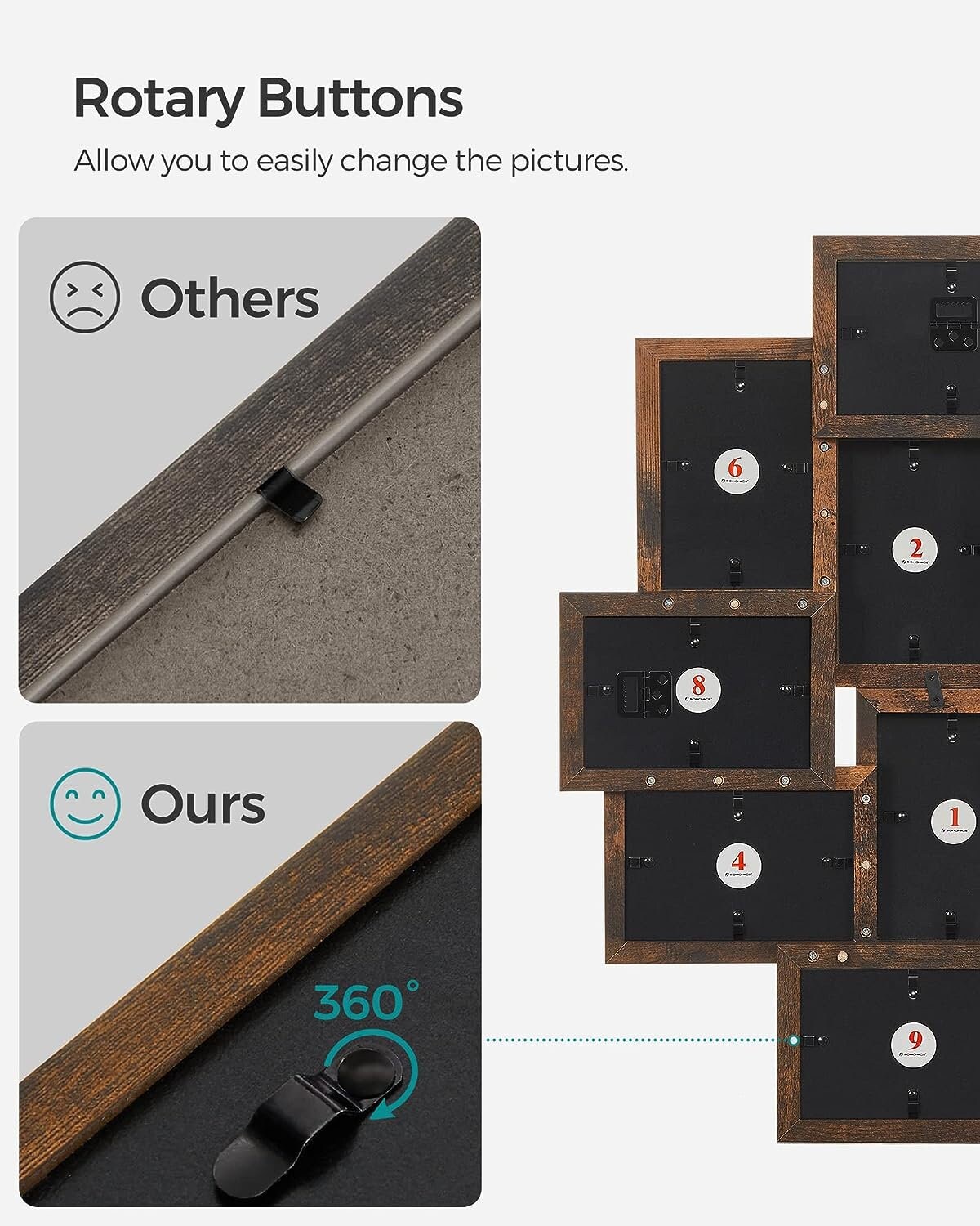 Rustic Wood Collage Picture Frame Photo Collage Frame Large Collage