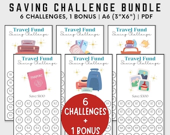 A6 Travel Fund Savings Challenge: Holiday Vacation Tracker (PDF)