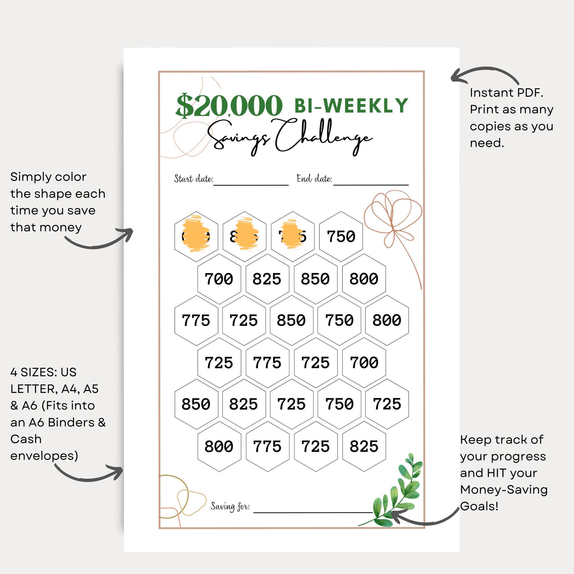 ★うさこ★ A6リフィル　savings challenge 貯金リフィル A6 100 Saving challenge Box ver. その他雑貨