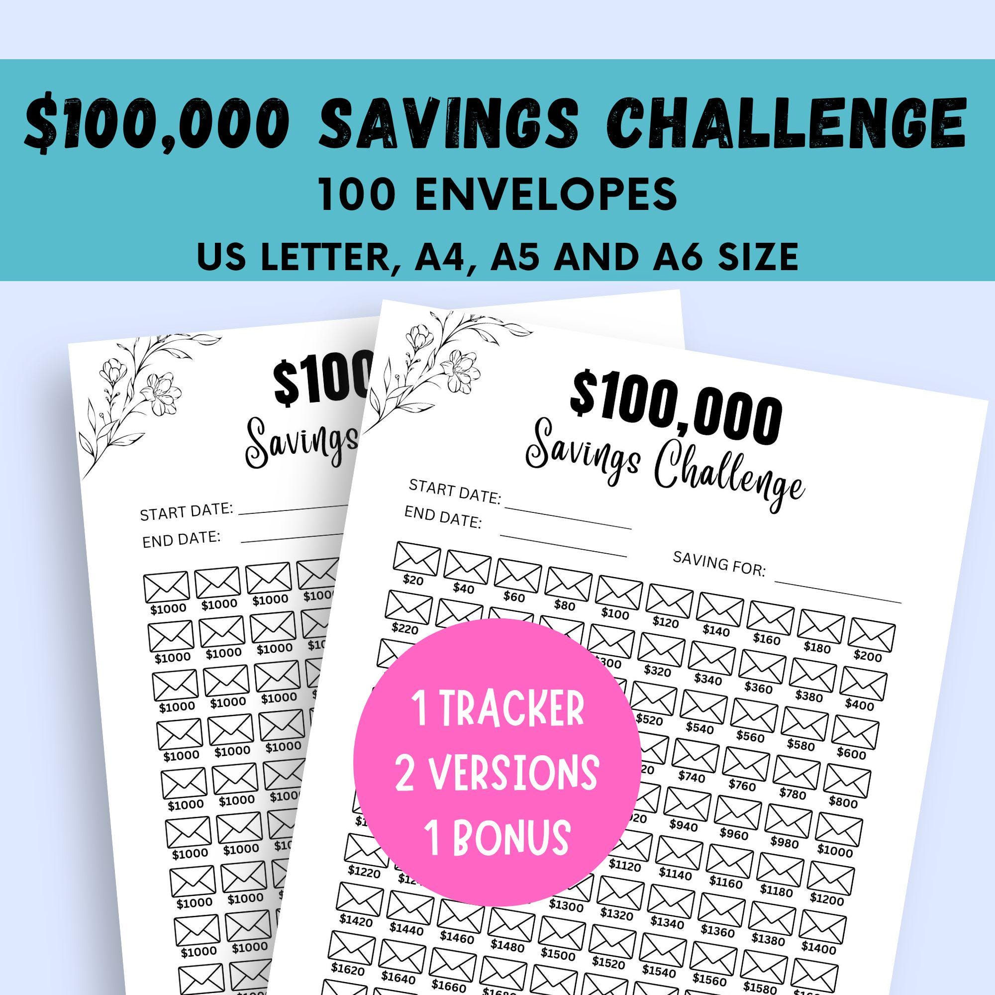 即購入OK★ボックス付き★100days savings challenge Amazon.com : 100 Envelopes Money Saving Challenge Box, Save