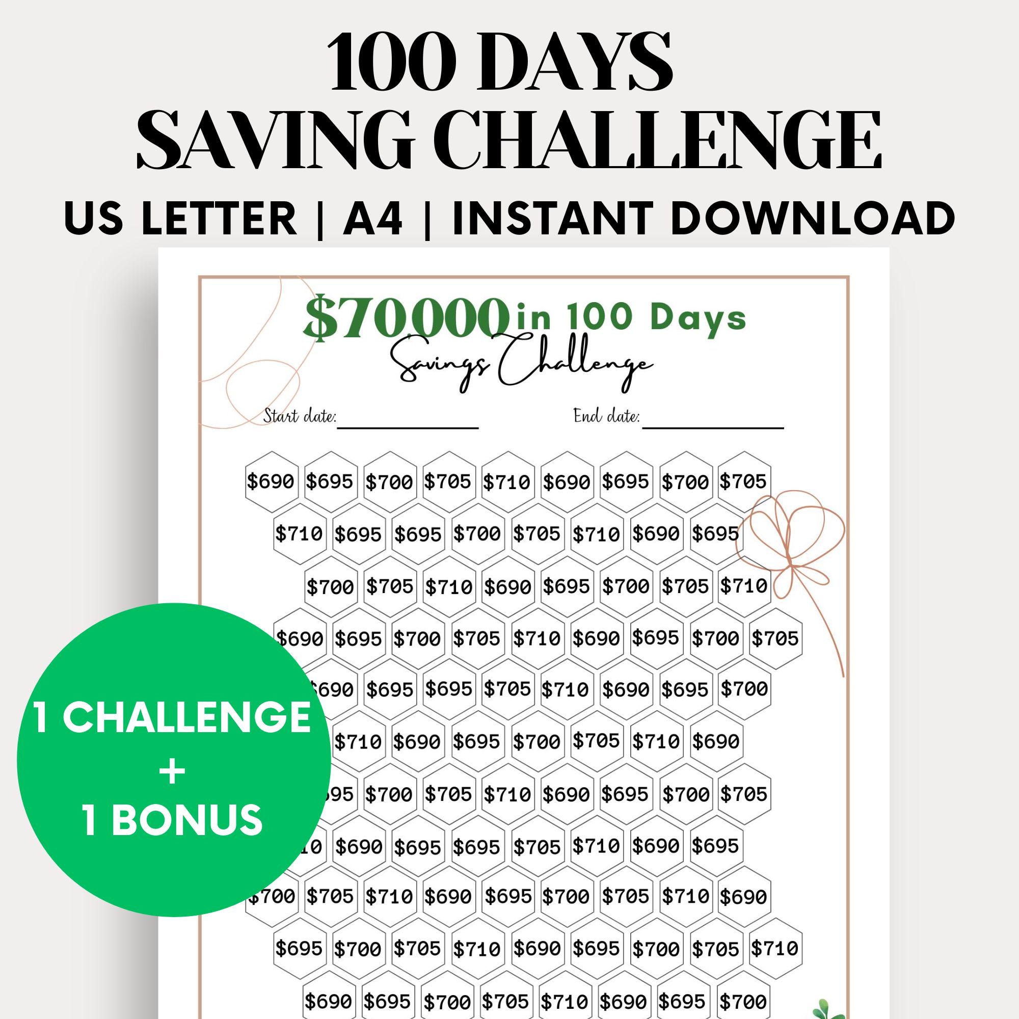 トップ Save 70000 in 100 Days, 70,000 Money Saving Challenge 財布・ケース・小物入れ