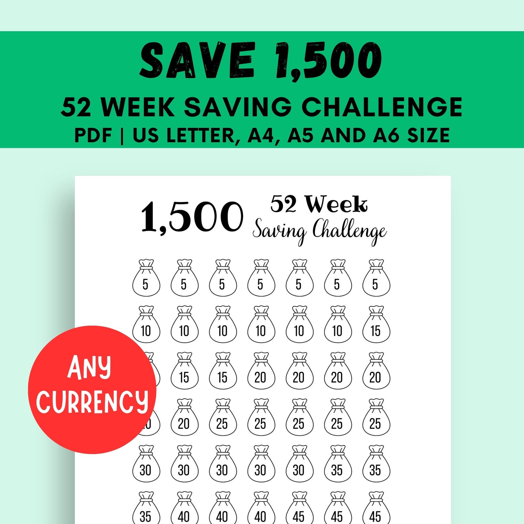 52 Week Saving Challenge Printable 1500 Money Challenge 1 Year 52-week-saving-challenge-printable-1500-money-challenge-1-year