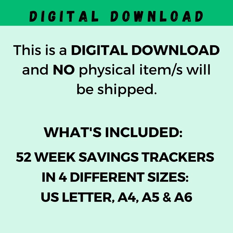 52 Week Saving Challenge Printable, 5K Money Challenge, 1 Year Savings ...