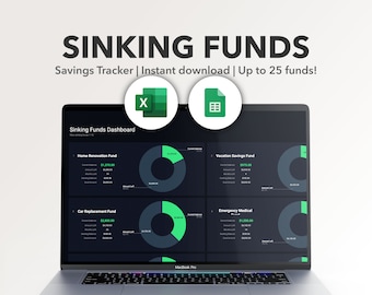 Sinking Funds Tracker Google Sheets Savings Tracker Dashboard Savings Planner Spreadsheet Money Savings Goal Excel Sinking Funds Template