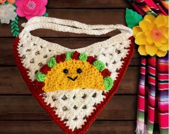 Crochet taco pet bandanna