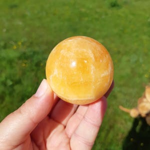 Orange Calcite Sphere A 5.4 cm | Calcite | Crystal | Gemstone | Healing Stone | Crystal Ball, Gemstone Ball, Calcite Ball | Orange | Honey Calcite