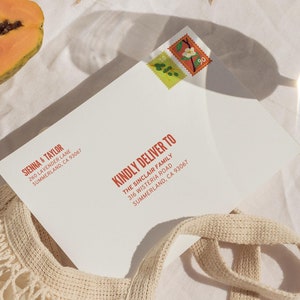 W06 - Modern Wedding Addressed Envelopes Template - Colorful Fun Retro Whimsical Minimalist Aesthetic - Digital Download - Printable