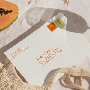 W04 - Modern Wedding Addressed Envelopes Template - Classy Bright Traditional Colorful Fun Retro Whimsical Minimalist Aesthetic - Digital