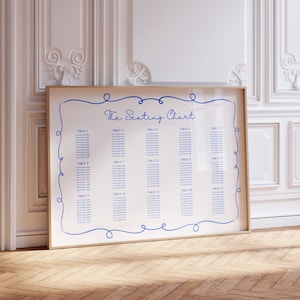 W03 - modèle de plan de table mariage moderne - vintage inspiré coloré amusant fantaisie minimaliste français esthétique - téléchargement numérique