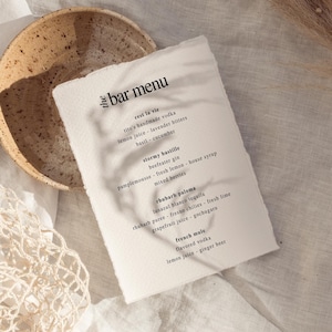 W05 - Moderne Hochzeit Bar Menü Vorlage - Vintage inspirierte klassische Spaß Französisch wunderliche minimalistische Ästhetik - Digital Download - Printable