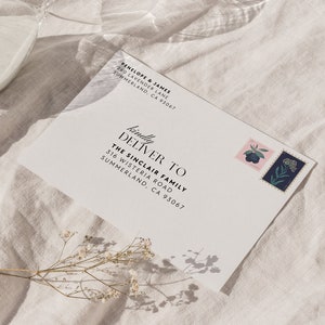 W01 - Envelopes endereçados para casamento moderno - Vintage inspirado clássico divertido francês caprichoso estética minimalista - download digital - para impressão