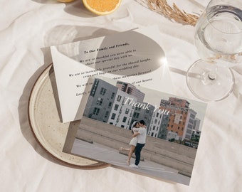 W05 - Modern Wedding Thank You Card Template - Vintage Inspired Classic Fun French Whimsical Minimalist Aesthetic Digital Download Printable