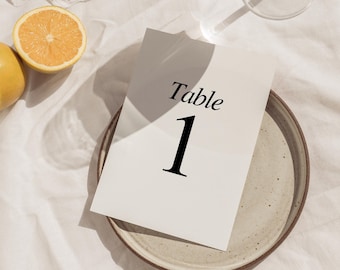 W05 - Modern Wedding Table Numbers Template - Vintage Inspired Classic Fun French Whimsical Minimalist Aesthetic - Digital Download