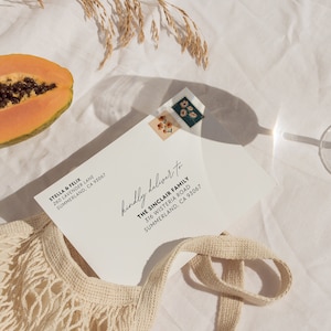 W02 - Modèle d'enveloppes avec adresse pour mariage moderne - Papeterie imprimable en téléchargement numérique, colorée, amusante, rétro, fantaisiste, esthétique minimaliste