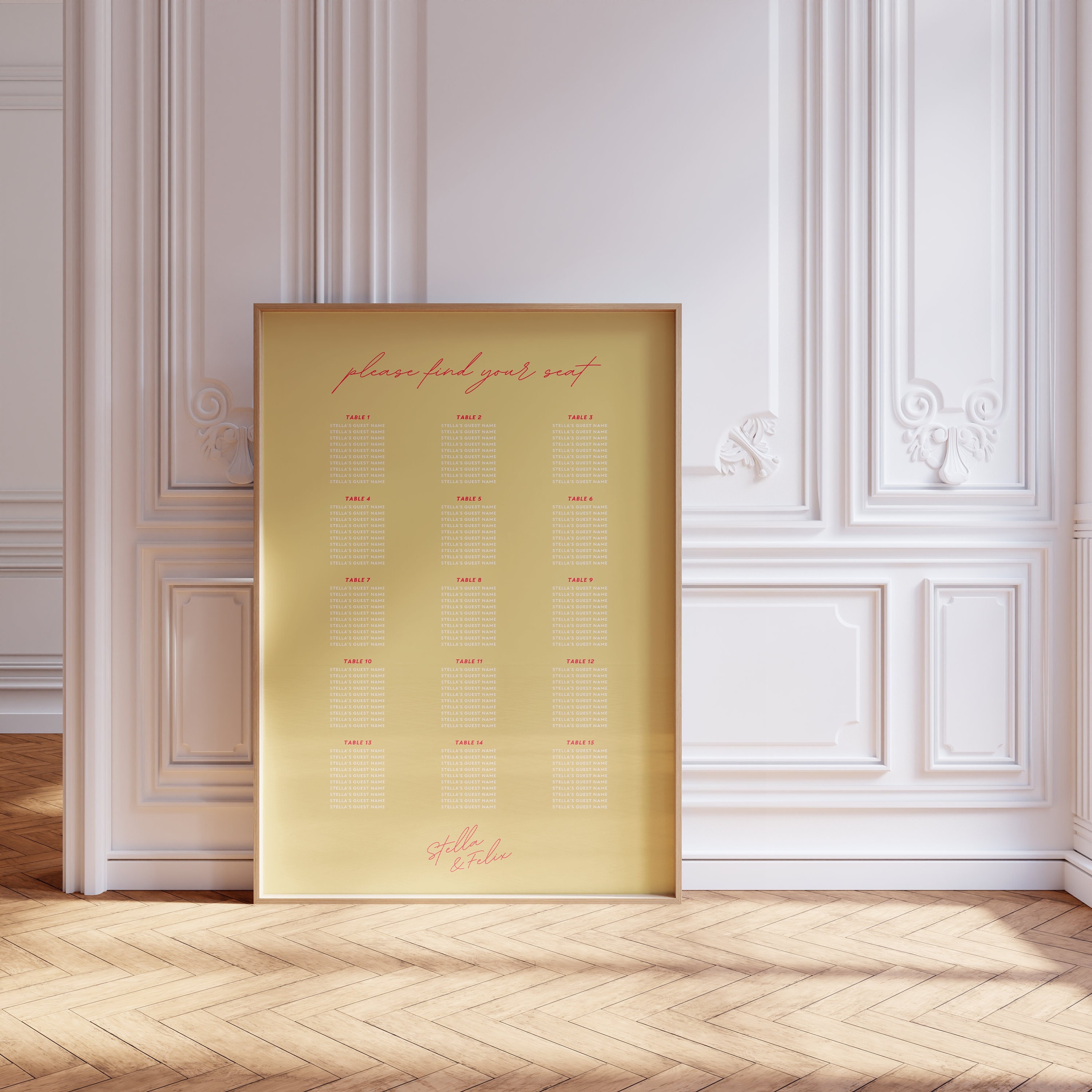 Modern Wedding Seating Chart Template