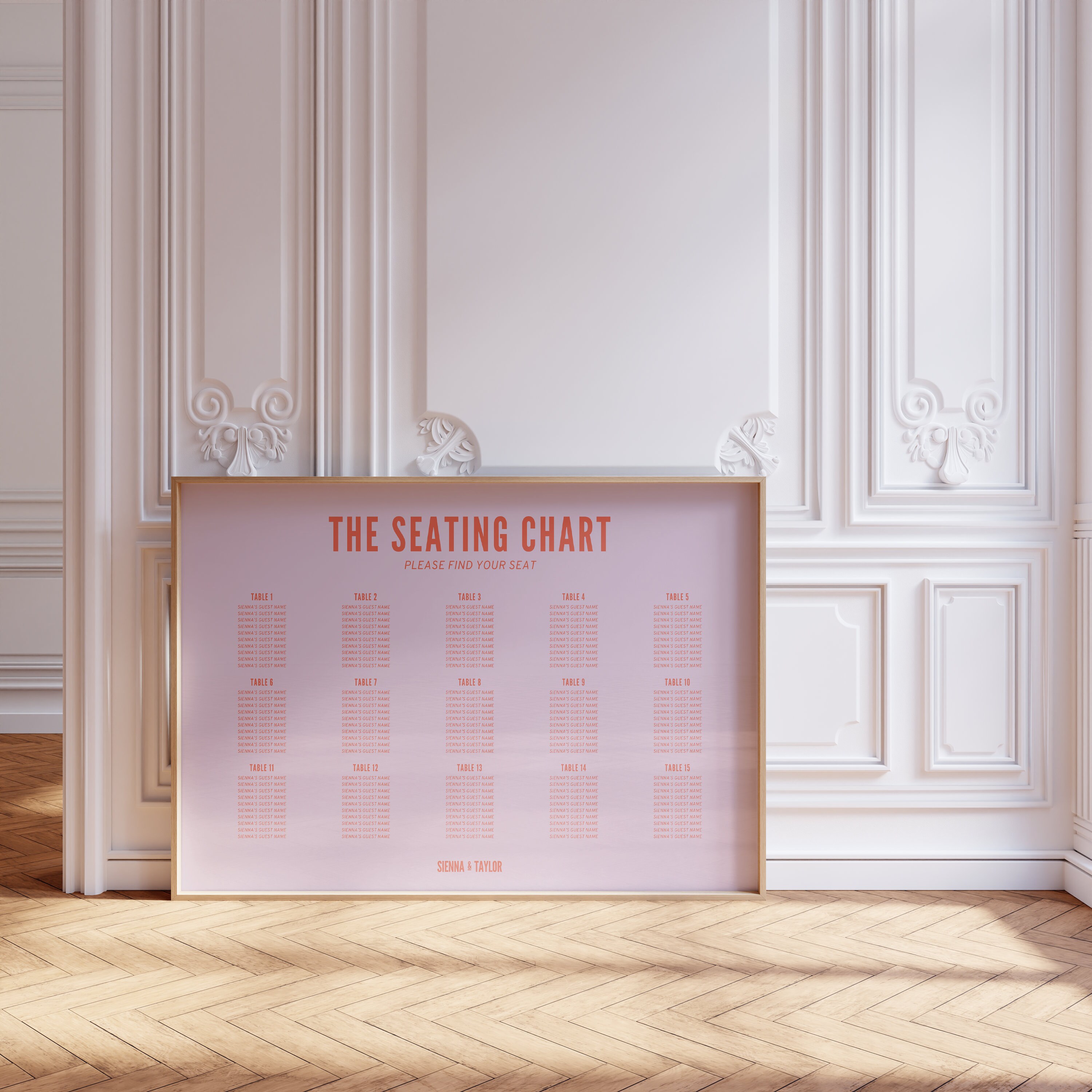 W06 - Modern Wedding Seating Chart Template - Colorful Fun Retro ...