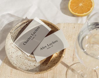 W05 - Modern Wedding Name Place Card Template - Vintage Inspired Classic Fun French Whimsical Minimalist Aesthetic - Digital Download