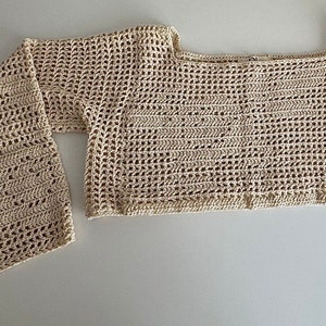 Beige Crochet Bolero Handmade zdjęcie 5