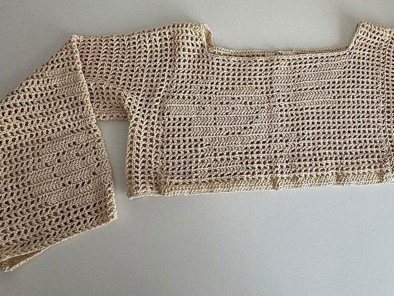 Beige Crochet Bolero Handmade zdjęcie 5