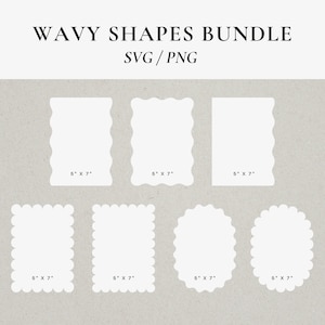 Wavy Edge Cut-Datei Bundle digitaler Download | Gewellte Vorlage | Gewellte Datei | Platzkarte | Personalisiertes Briefpapier Cricut| Glühschmieden| Laser-Datei