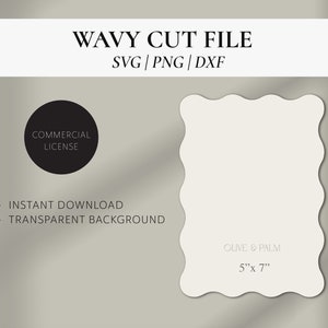 Wavy Cut File Digital Download | Wavy SVG | Wavy PNG| DXF | Editable Svg Template File | Diy Wedding Stationery  | Cricut Cut Files | Canva
