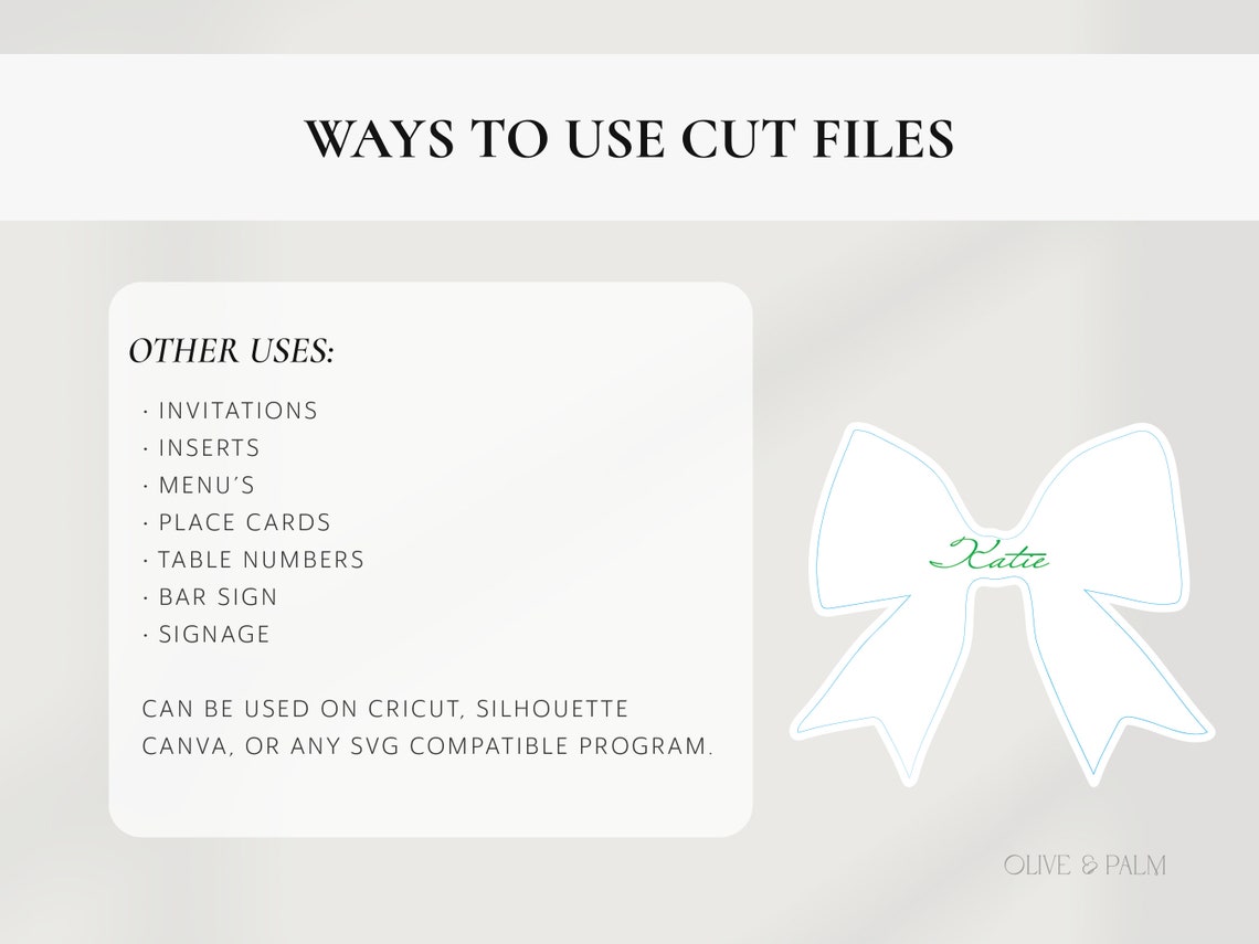 Bow Cut Out Invitation Bow Wedding Invite Bow Menu Bow Place Card ...