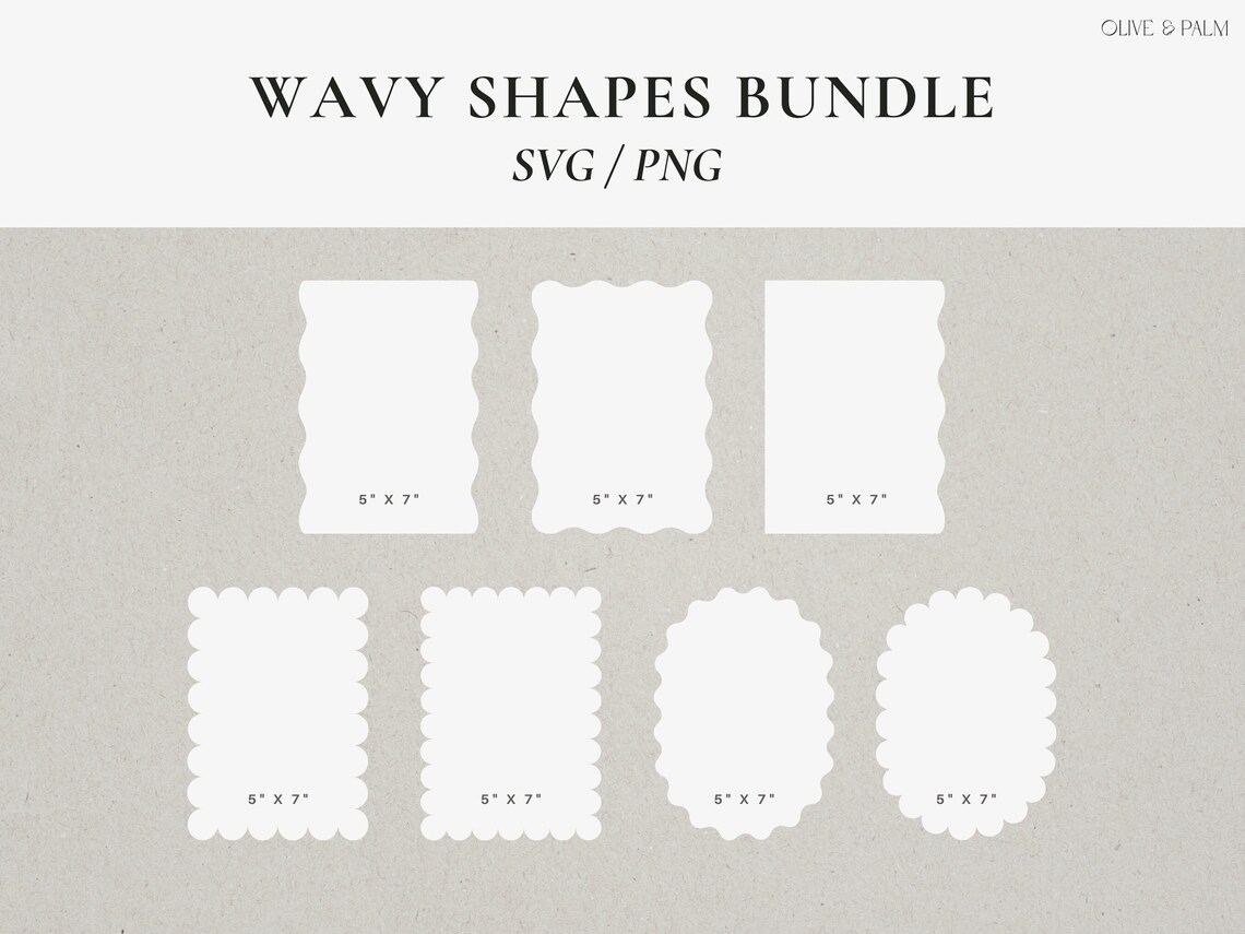 Wavy Edge Cut File Bundle Digital Download | Wavy Template | Wavy Svg ...