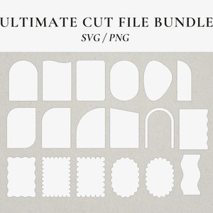 Ultieme snijbestandbundel digitale download | Bundel met booggeslepen bestanden | Boog bruiloft briefpapier | Cricut | Boog-SVG | Wvy SVG | Golvend gesneden bestand