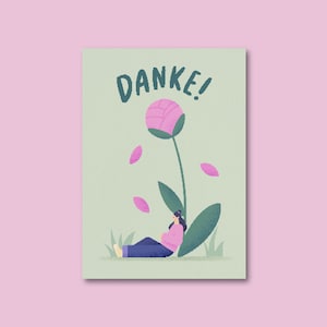 Dankeskarte Blume – A6 Postkarte