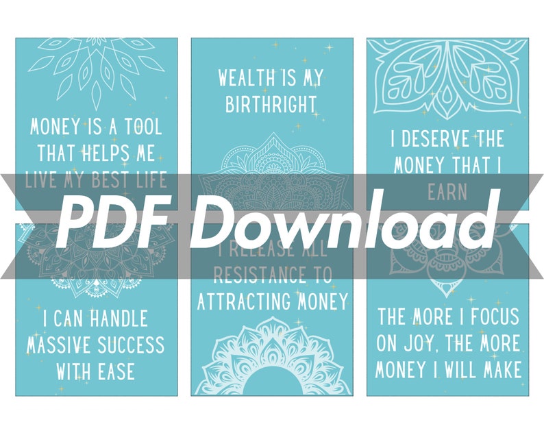 Printable Money Affirmation Cards - Abundance Manifestation Cards ...