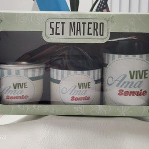 Set de mate, yerbera y azucarera
