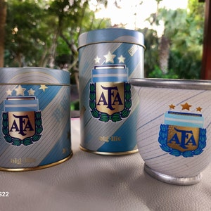 Set de mate Yerbera, Azucarera y Mate de vidrio.