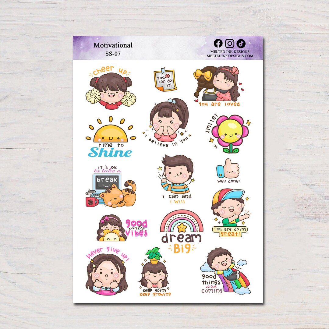 Motivational Sticker Sheet – Inspirational Quotes Stickers for Planners ...