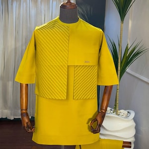 Modern Kaftan for Men – African Native Wear – Custom Nigerian Clothing – Stylish Men’s Attire for Parties & Events