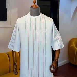 Modern Kaftan for Men – African Native Wear Top and Pants– Custom Nigerian Clothing – Stylish Men’s Attire for Parties & Events