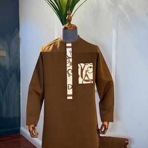Modern Kaftan for Men – African Native Wear – Custom Nigerian Clothing – Stylish Men’s Attire for Parties & Events
